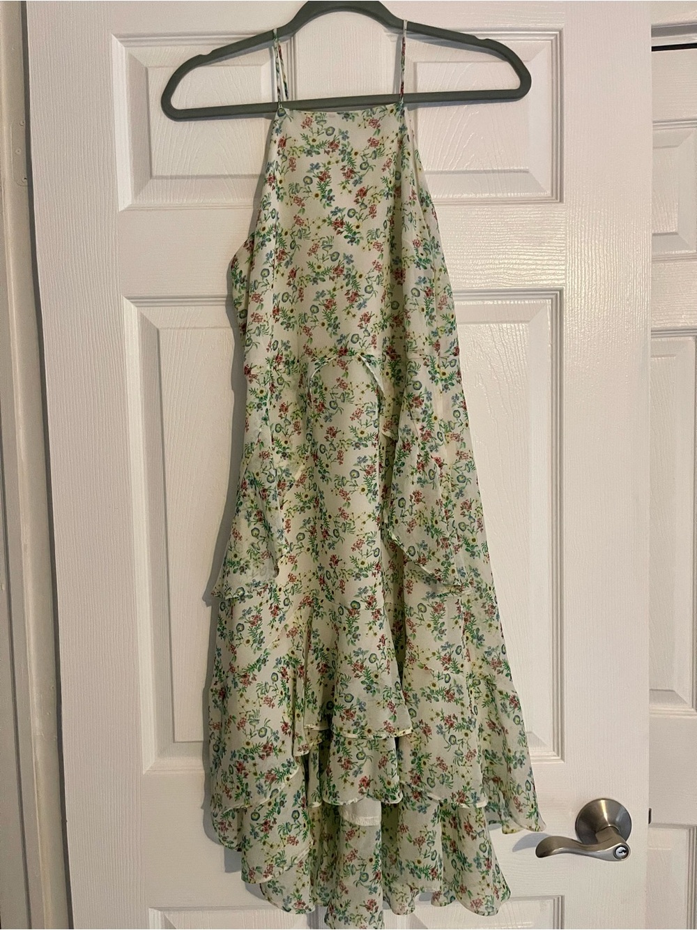 Banana Republic Cream Floral Halter Midi Dress